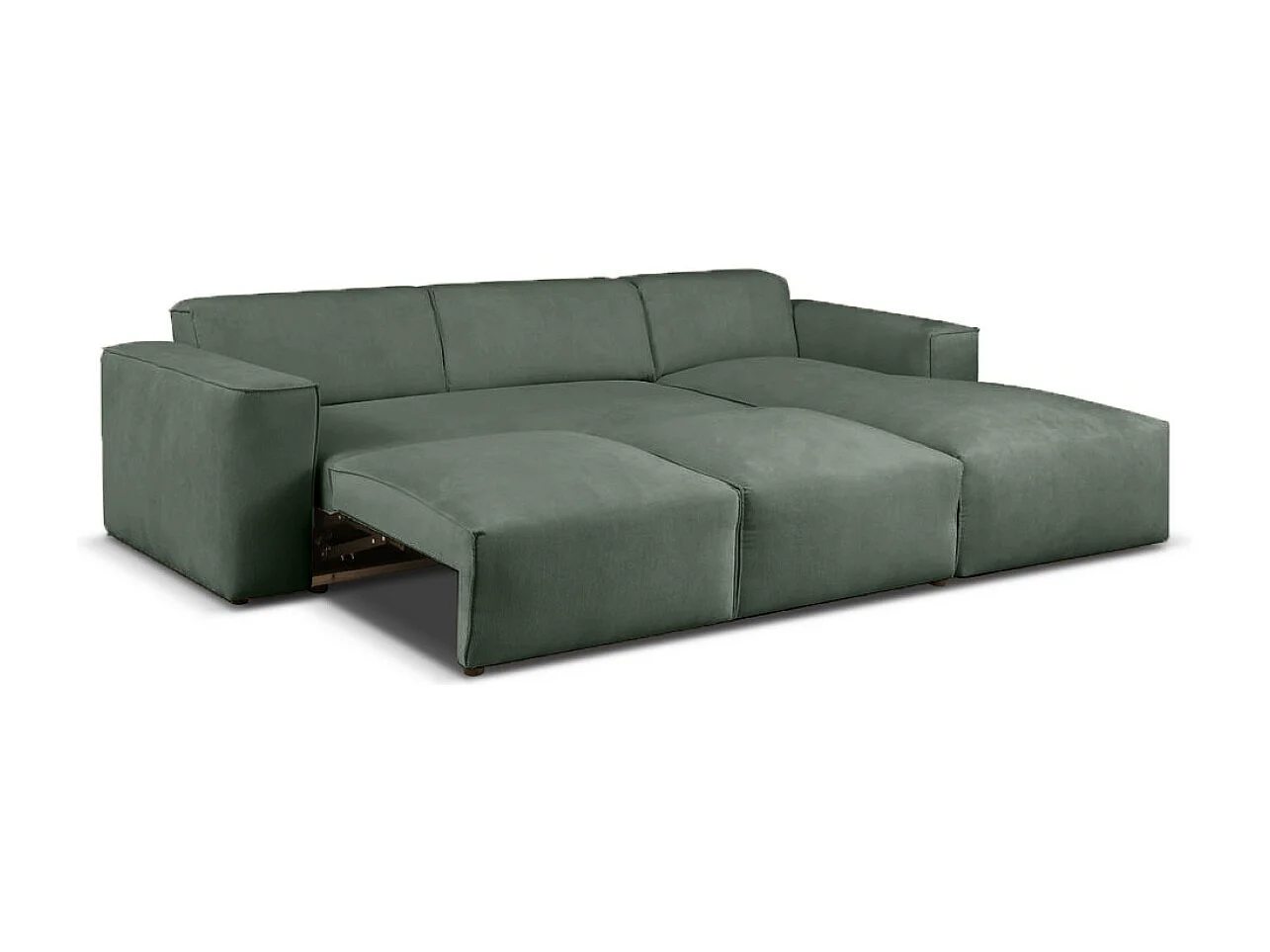 Divano letto angolare destro con vano contenitore Hudson in verde bottiglia del produttore - VINOTTI