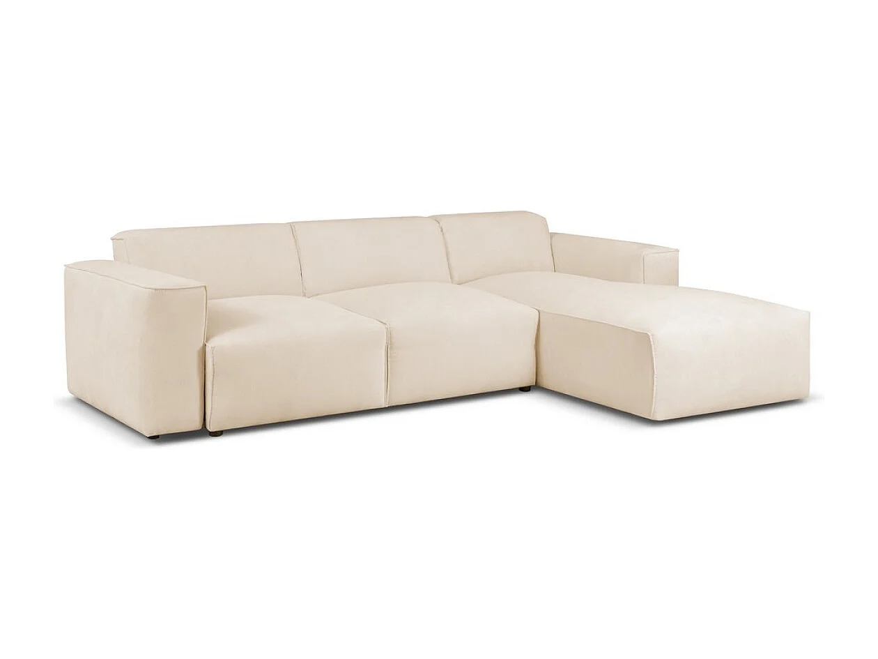 Rechter hoekslaapbank Hudson met slaapfunctie en opbergbox in beige Premium – van de fabrikant VINOTTI