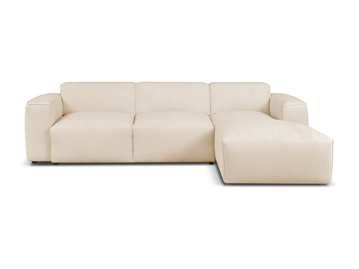 Rechter hoekslaapbank Hudson met slaapfunctie en opbergbox in beige Premium – van de fabrikant VINOTTI