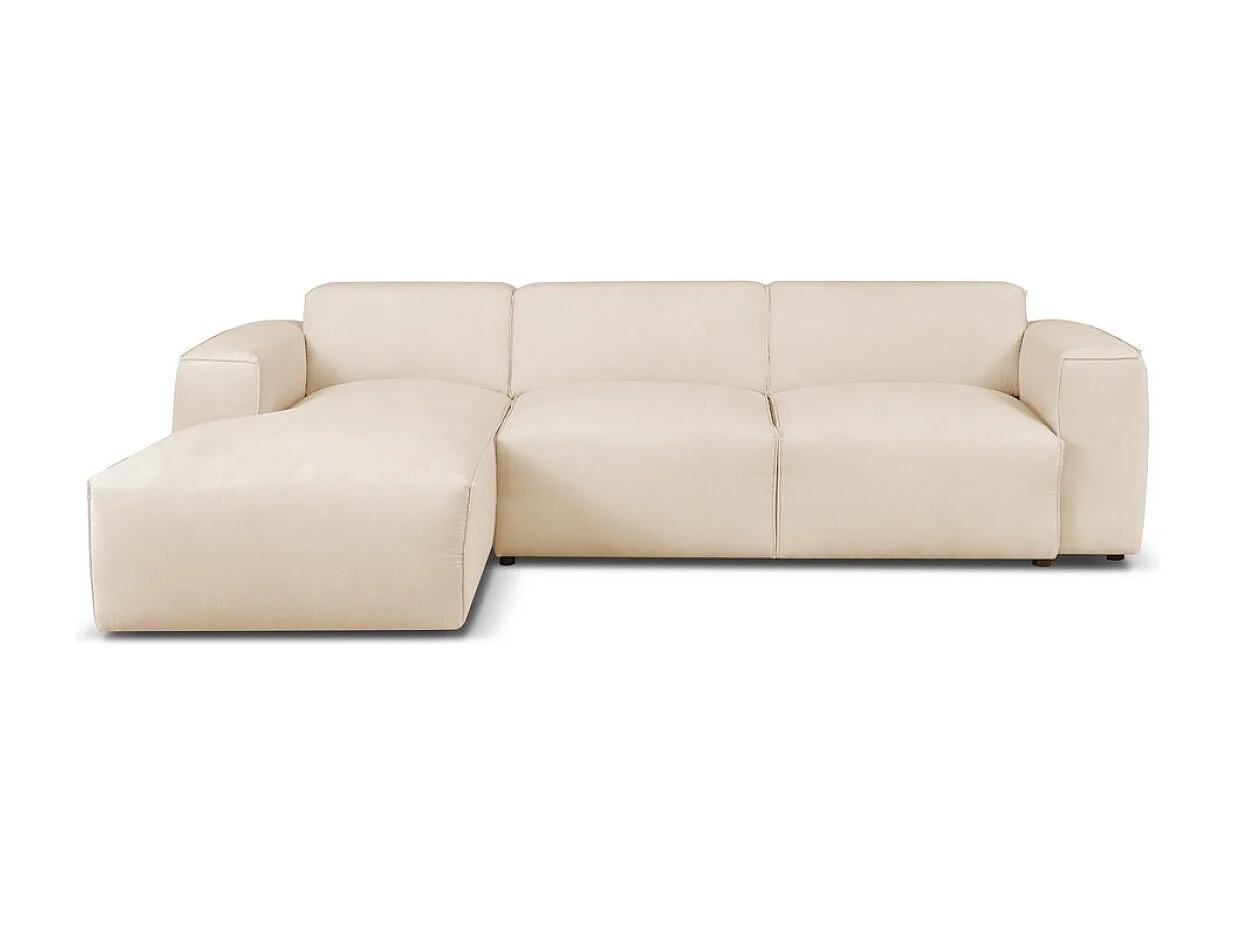 Canapé d'Angle gauche avec fonction de couchage Hudson coffre en beige du fabricant -VINOTTI