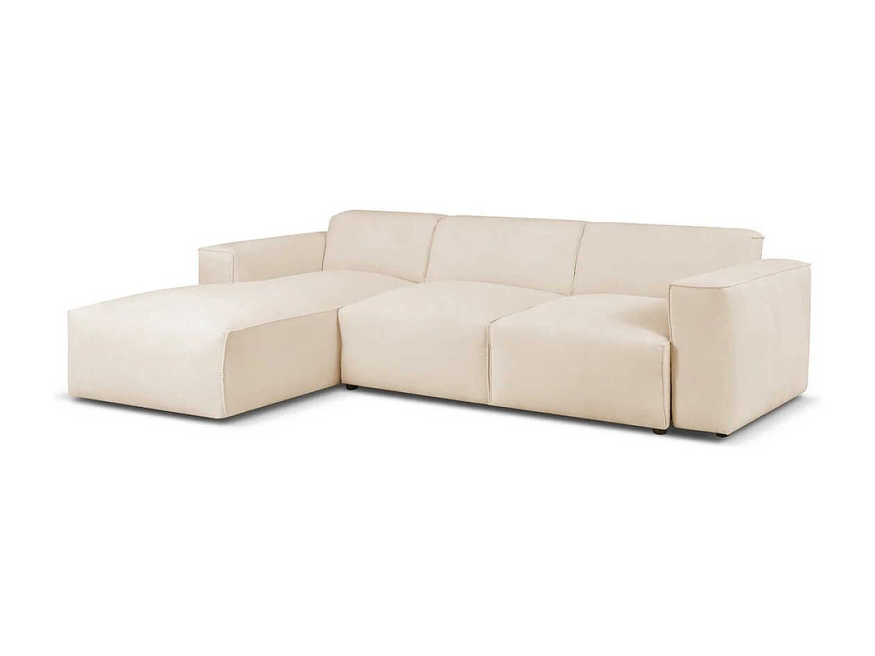 Linker hoekslaapbank Hudson met slaapfunctie en opbergbox in beige Premium – van de fabrikant VINOTTI