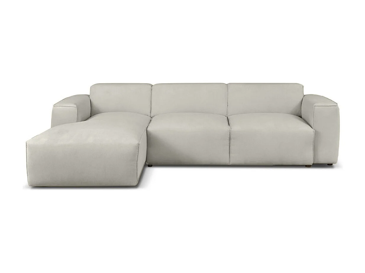 Divano letto angolare sinistro con vano contenitore Hudson in grigio chiaro del produttore - VINOTTI