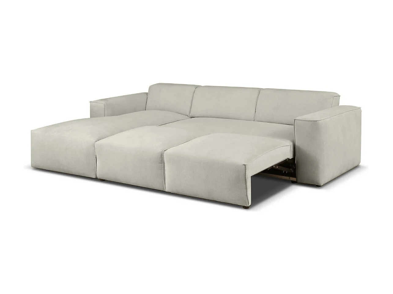 Divano letto angolare sinistro con vano contenitore Hudson in grigio chiaro del produttore - VINOTTI