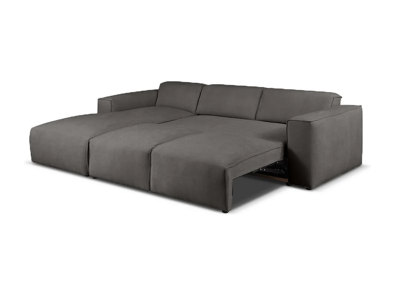 Divano letto angolare sinistro con vano contenitore Hudson in marrone cioccolato del produttore - VINOTTI