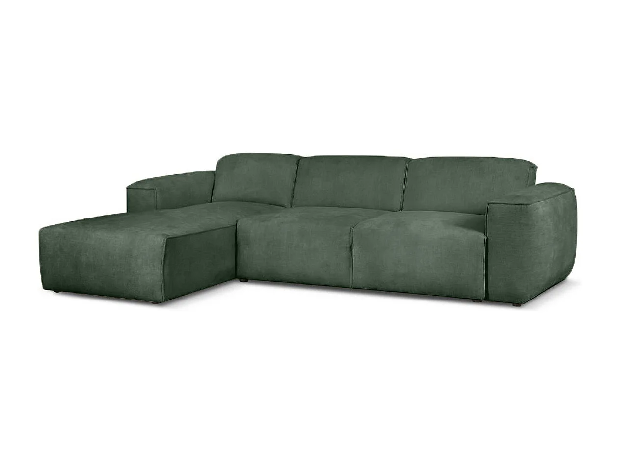 Canapé d'Angle gauche avec fonction de couchage Hudson coffre en vert bouteille du fabricant -VINOTTI
