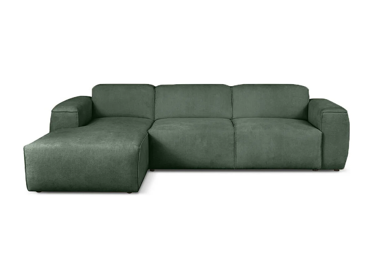 Canapé d'Angle gauche avec fonction de couchage Hudson coffre en vert bouteille du fabricant -VINOTTI