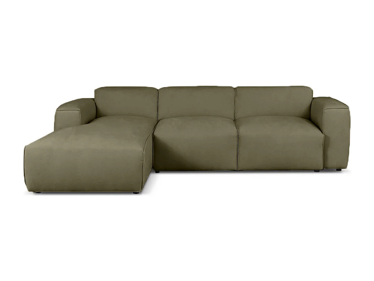 Divano letto angolare sinistro con vano contenitore Hudson in verde bottiglia del produttore - VINOTTI