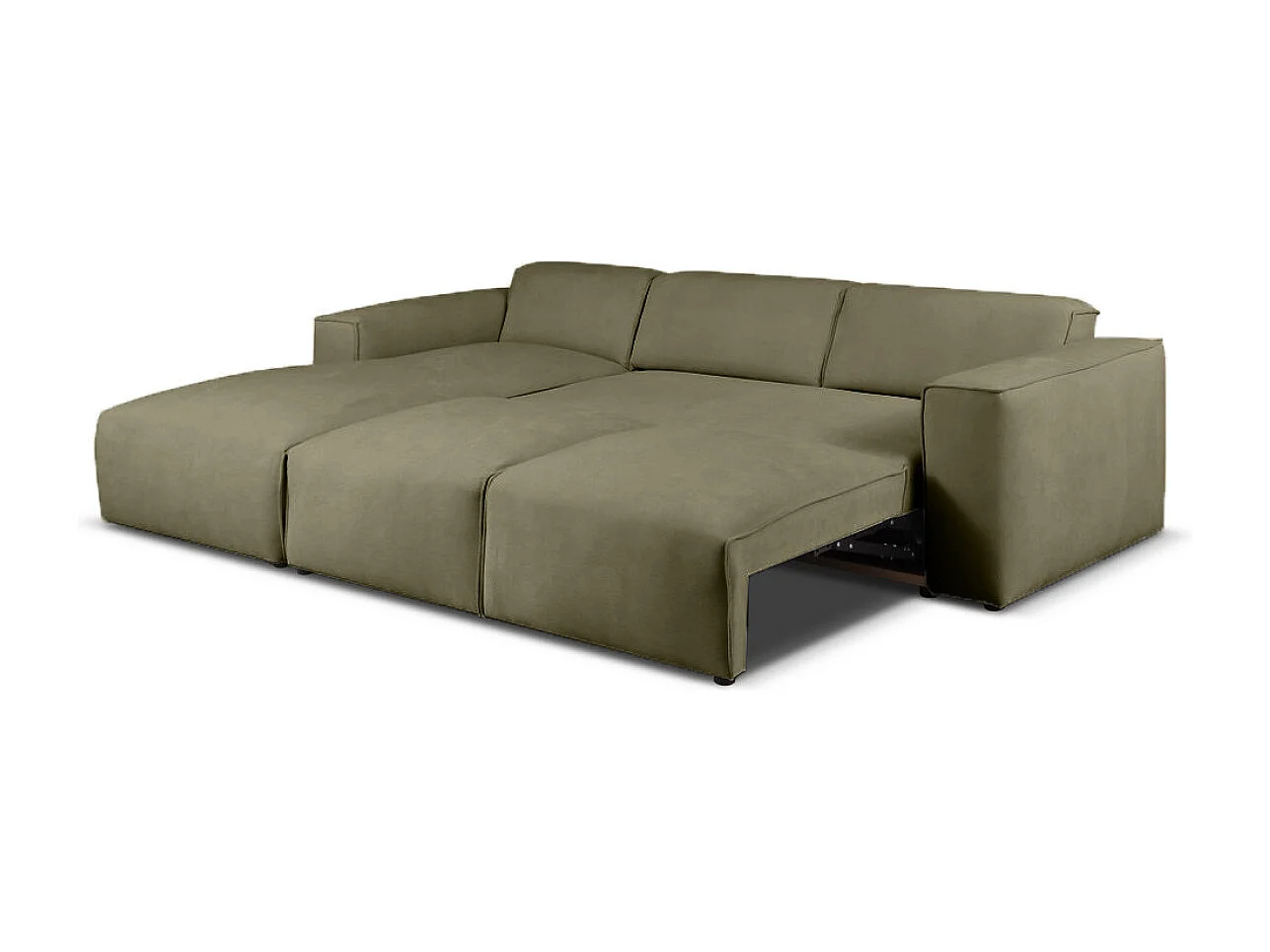 Divano letto angolare sinistro con vano contenitore Hudson in verde bottiglia del produttore - VINOTTI