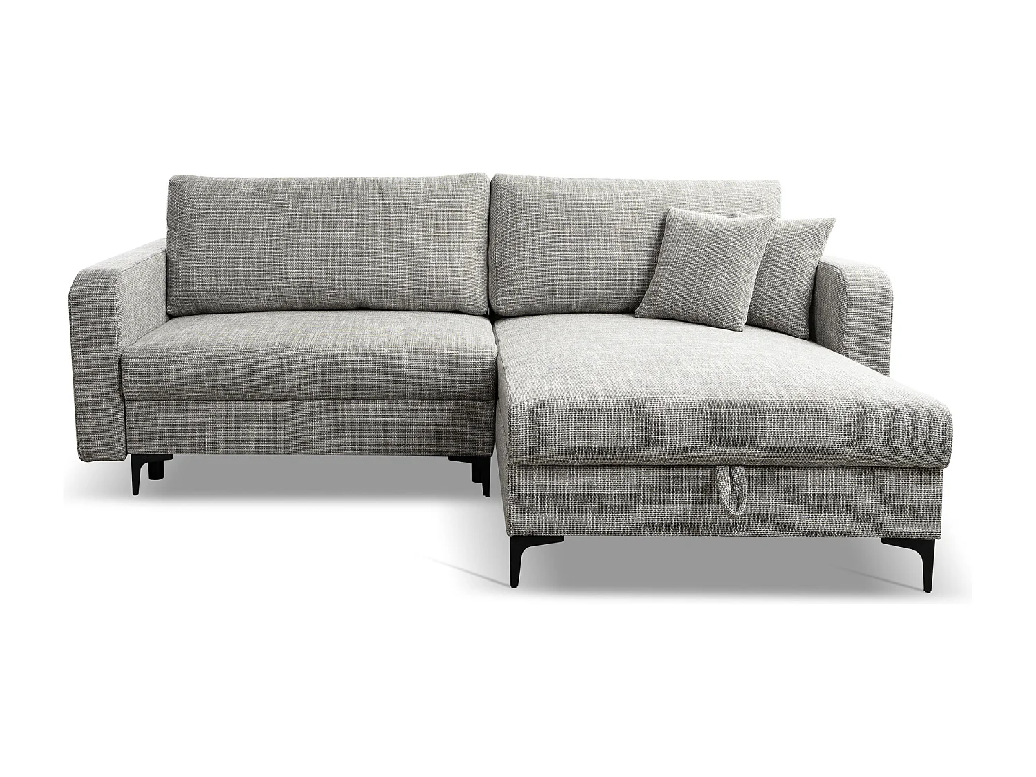 Divano letto angolare reversibile con vano contenitore universale Como a coste grigio del produttore - VINOTTI