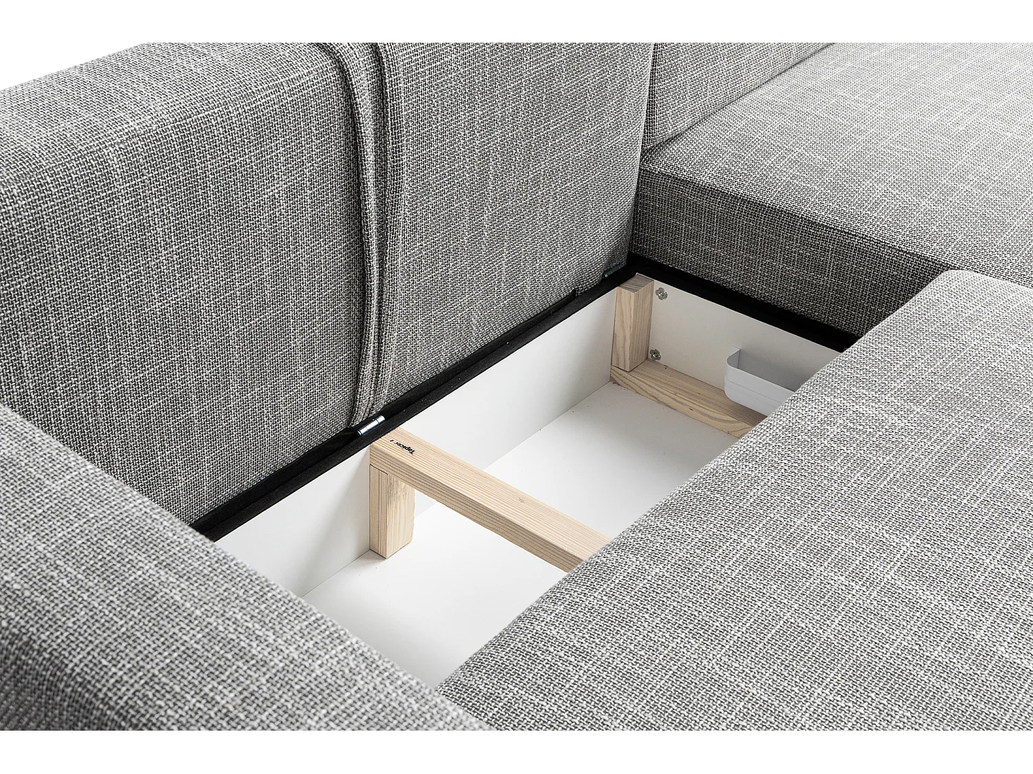 Divano letto angolare reversibile con vano contenitore universale Como a coste grigio del produttore - VINOTTI