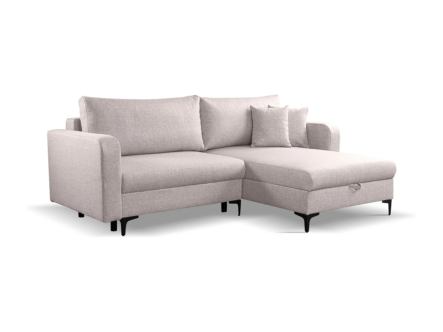 Divano letto angolare reversibile con vano contenitore universale Como a coste grigio chiaro del produttore - VINOTTI