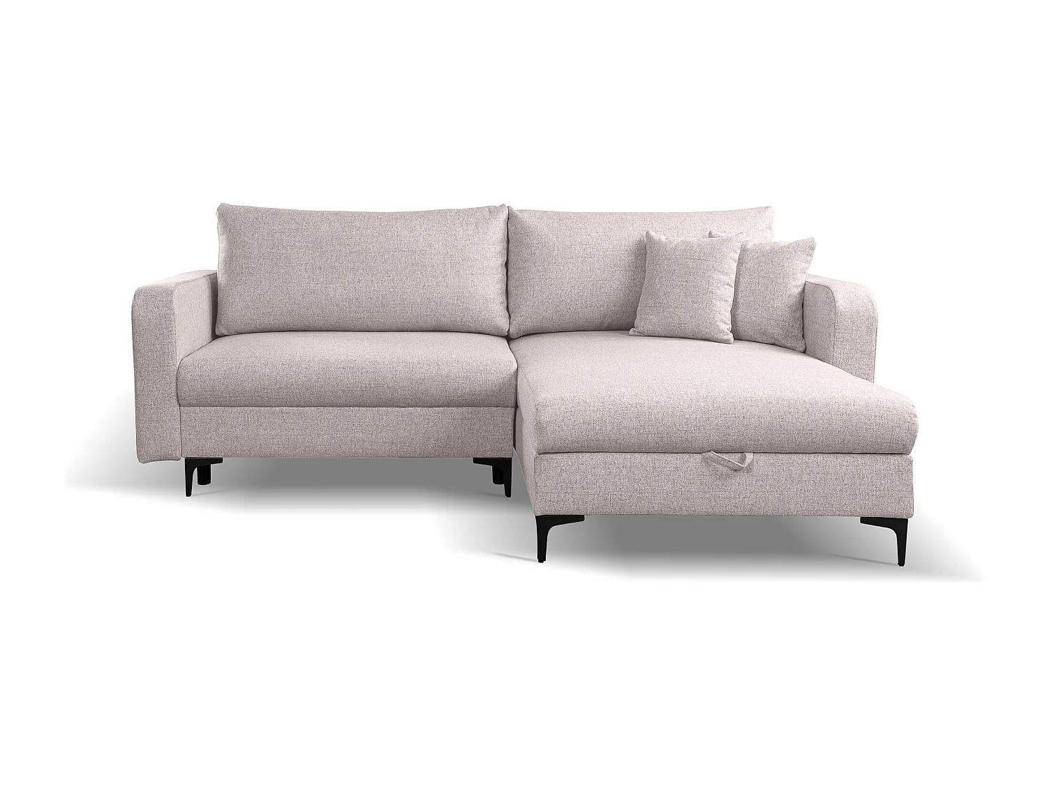 Divano letto angolare reversibile con vano contenitore universale Como a coste grigio chiaro del produttore - VINOTTI