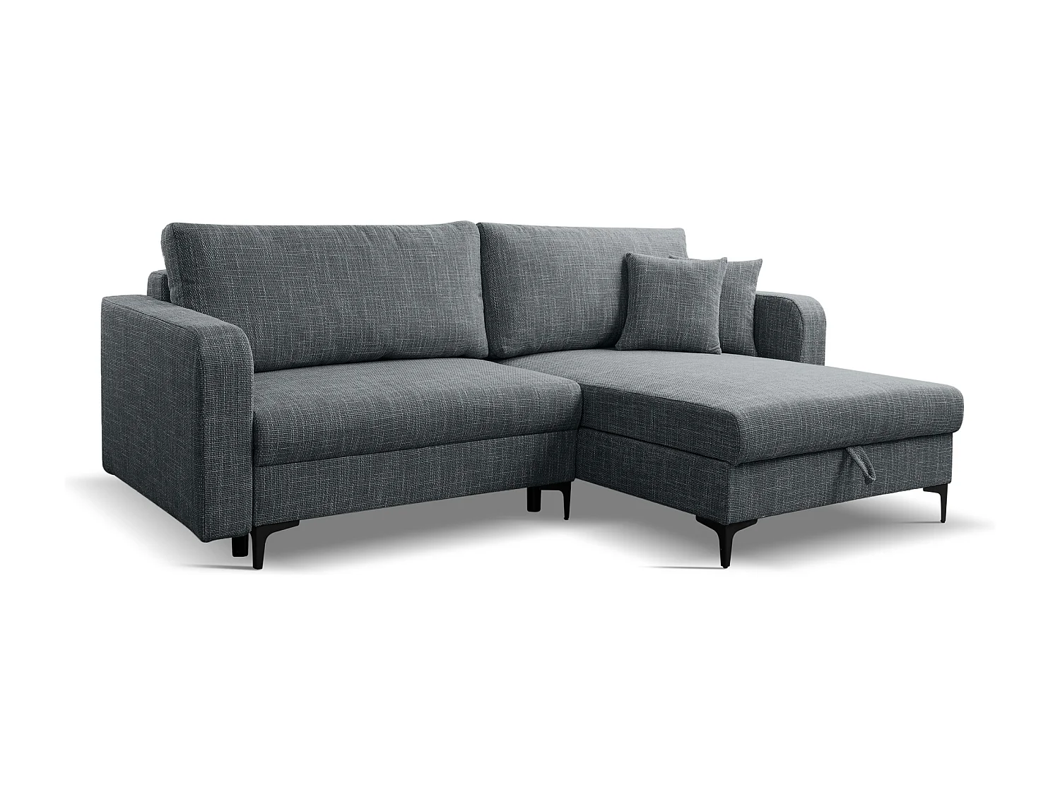 Divano letto angolare reversibile con vano contenitore universale Como a coste antracite del produttore - VINOTTI