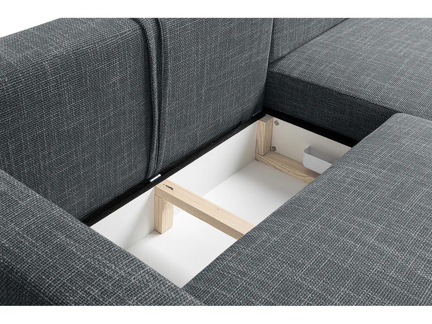 Divano letto angolare reversibile con vano contenitore universale Como a coste antracite del produttore - VINOTTI