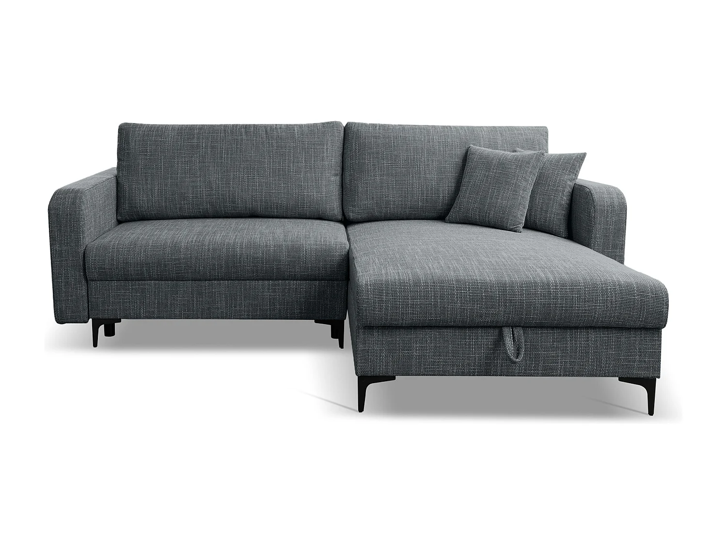 Omkeerbare hoekslaapbank COMO met slaapfunctie en opbergbox in antraciet – Rechtstreeks van de fabrikant, levering en plaatsing gratis!
