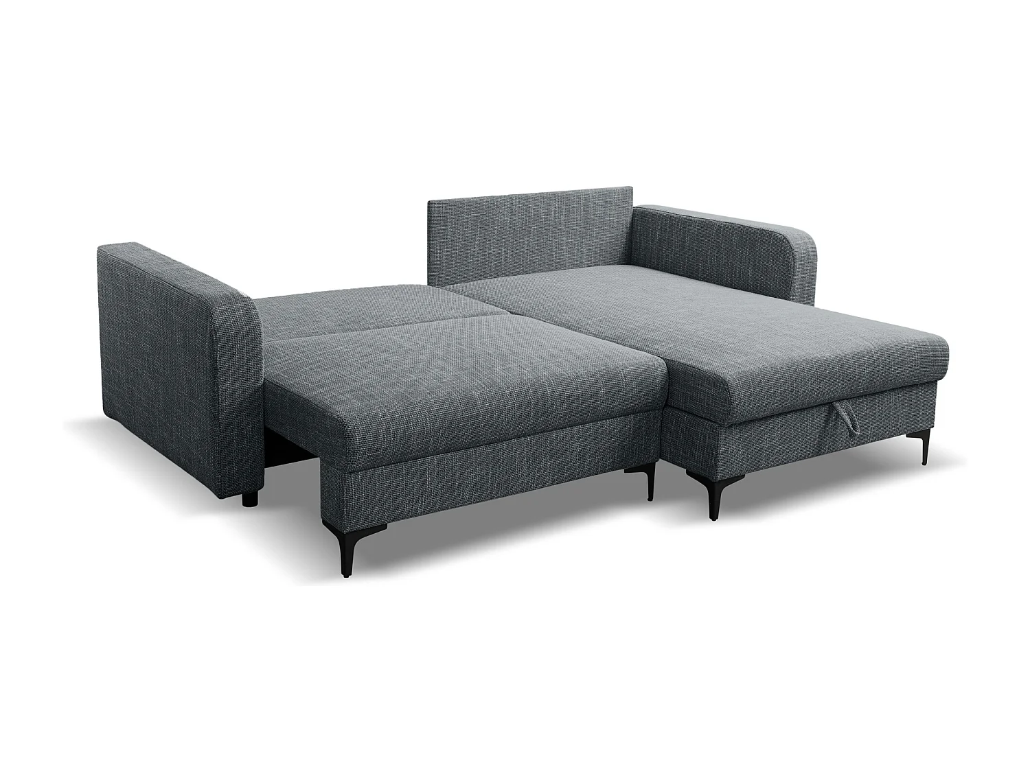 Omkeerbare hoekslaapbank COMO met slaapfunctie en opbergbox in antraciet – Rechtstreeks van de fabrikant, levering en plaatsing gratis!