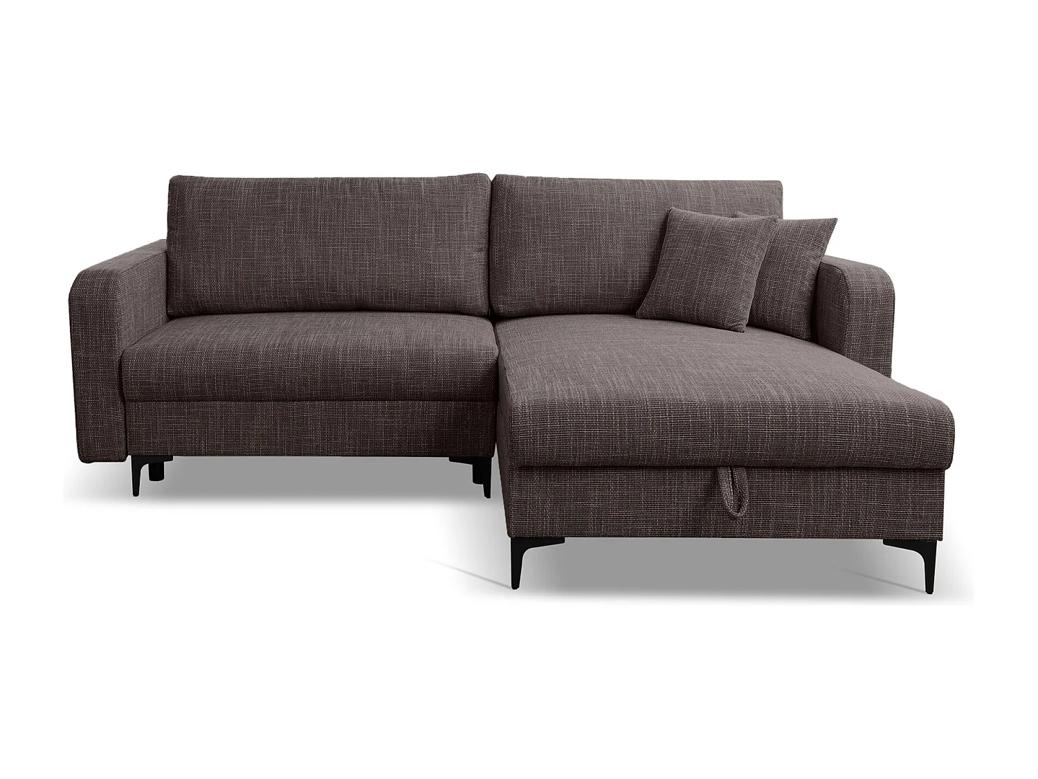 Omkeerbare hoekslaapbank COMO met slaapfunctie en opbergbox in chocoladebruin – Rechtstreeks van de fabrikant, levering en plaatsing gratis!