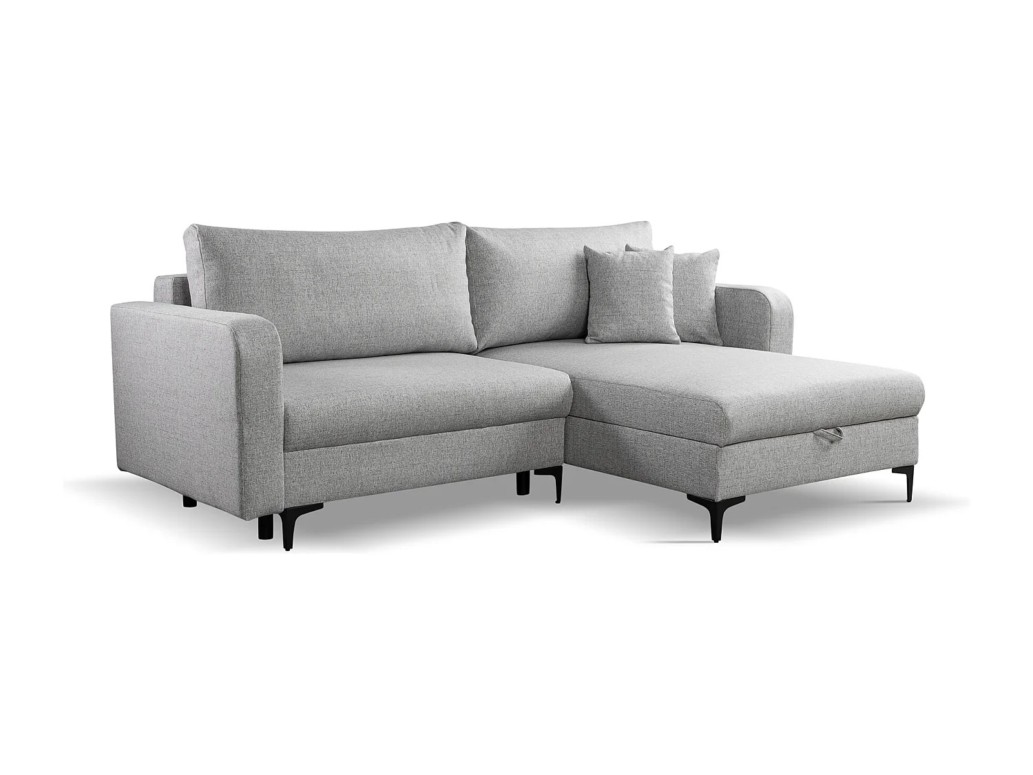 Divano letto angolare reversibile con vano contenitore universale Como a coste grigio del produttore - VINOTTI