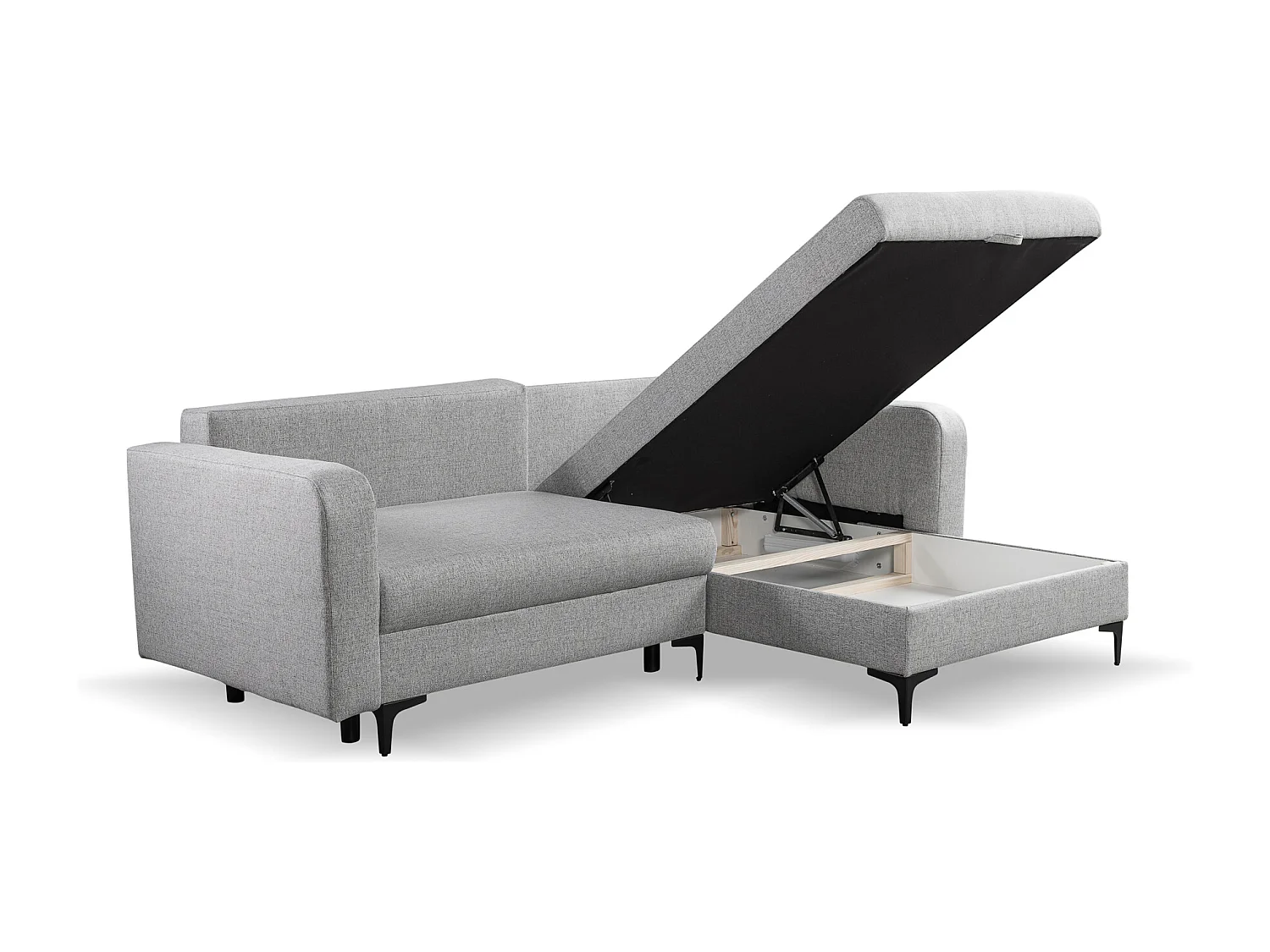 Divano letto angolare reversibile con vano contenitore universale Como a coste grigio del produttore - VINOTTI