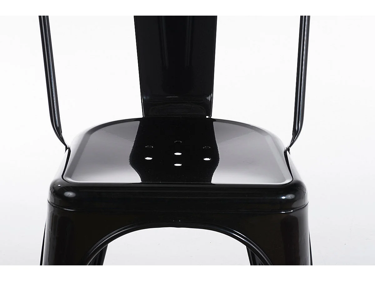 Chaise empilable style industriel métal argentée 44 x 48 x 89 cm 10_0000557