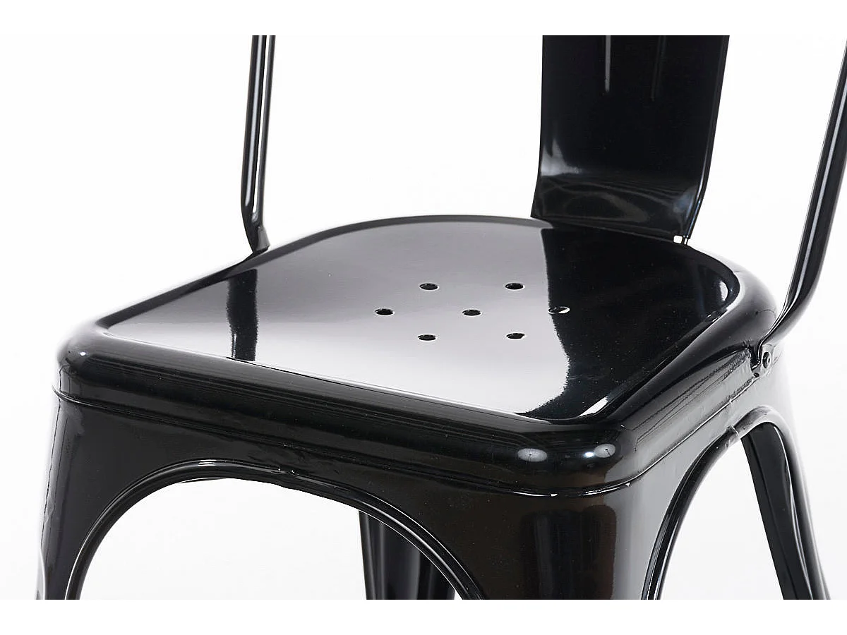 Chaise empilable style industriel métal argentée 44 x 48 x 89 cm 10_0000557