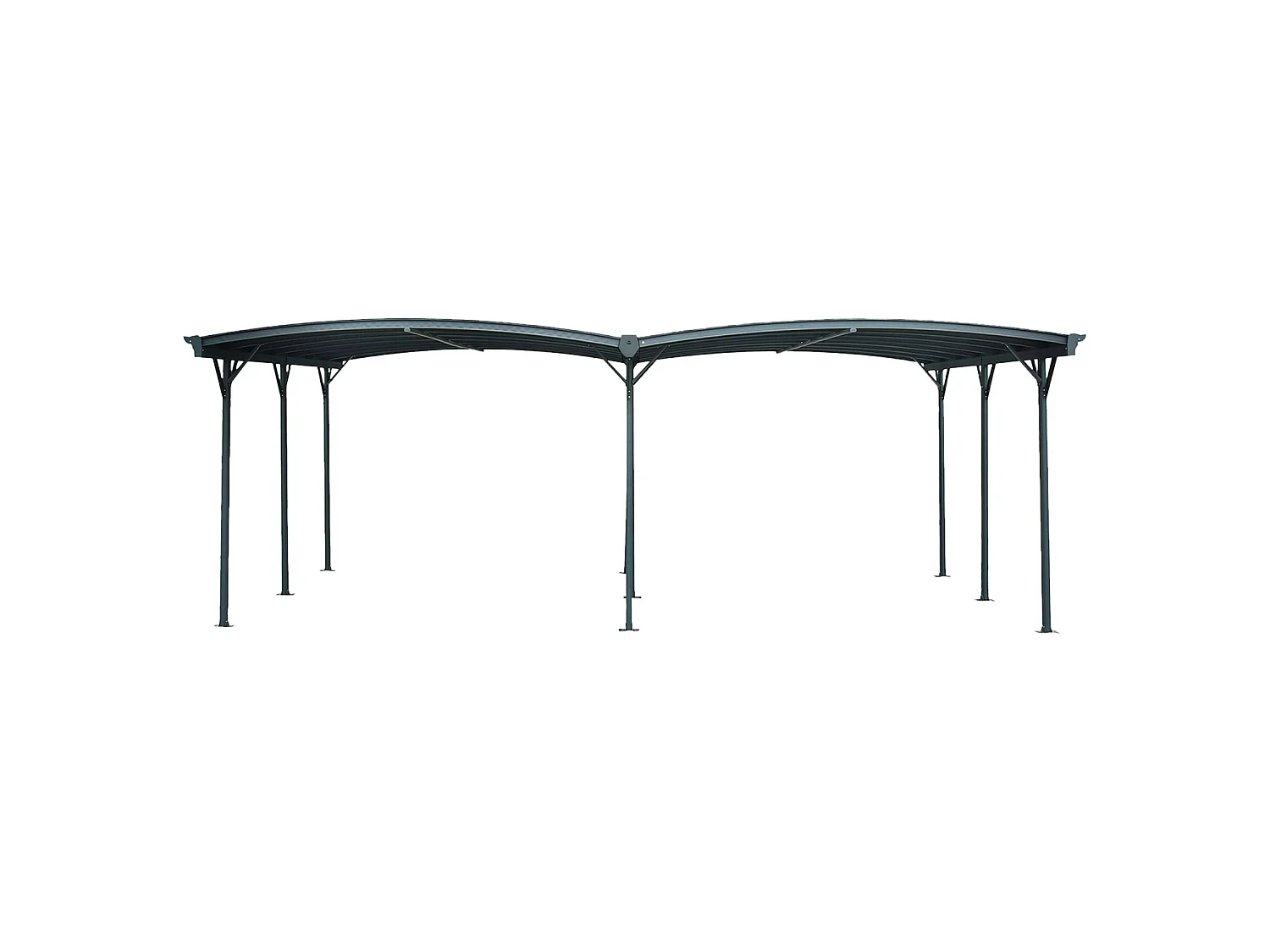 Cochera con extensión de aluminio y policarbonato 30m² antracita