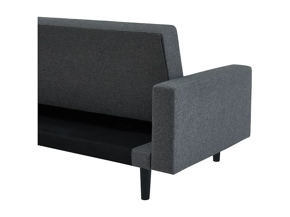 Canapé d'angle LUXURY convertible 4 places en tissu anthracite et pieds en bois avec angle réversible