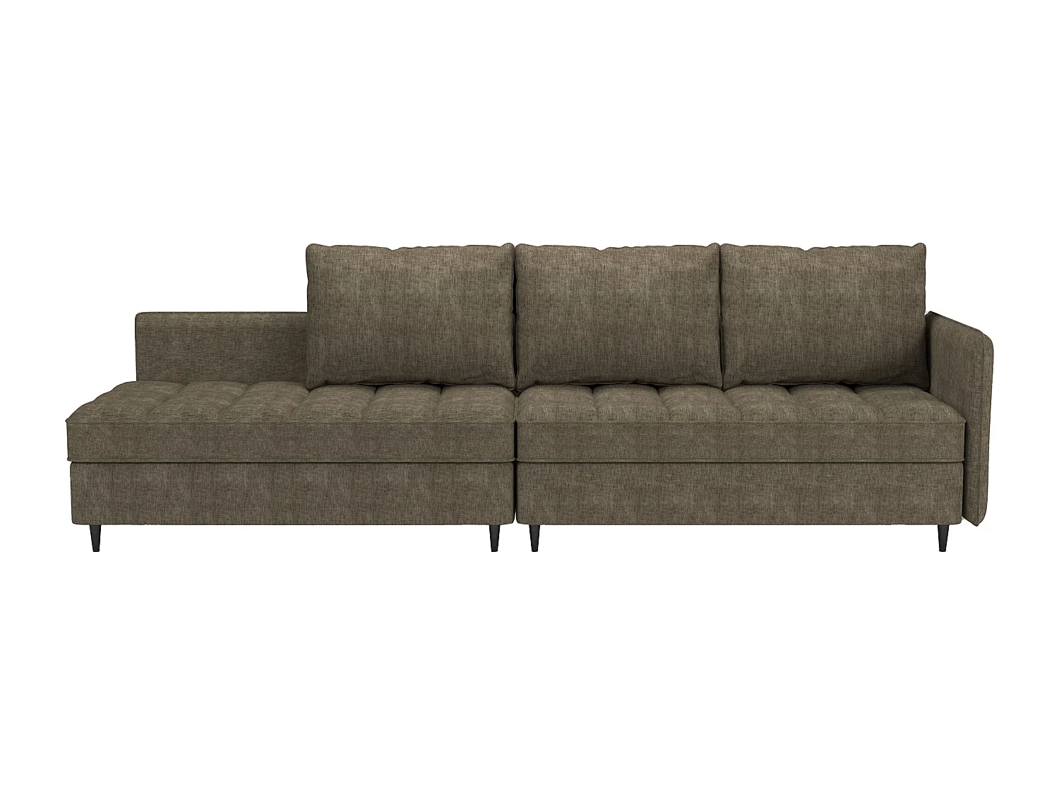 Lindhus | Canapé 3 places avec rangementMéridienne réversible en tissu marron