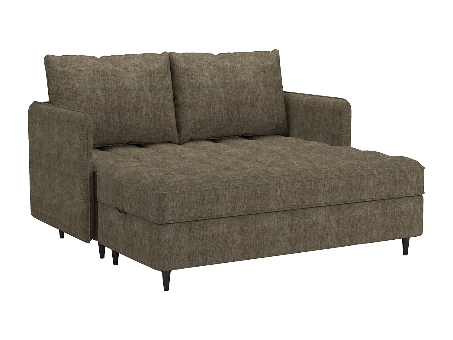 Lindhus | Canapé 3 places avec rangementMéridienne réversible en tissu marron