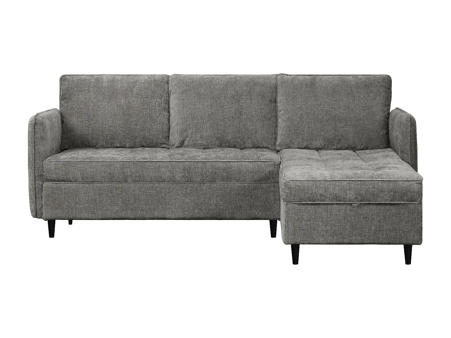 Lindhus | Canapé 3 places avec chaise longue réversible en tissu gris