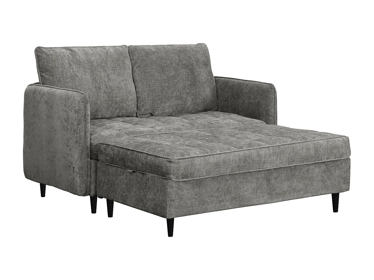 Lindhus | Canapé 3 places avec chaise longue réversible en tissu gris