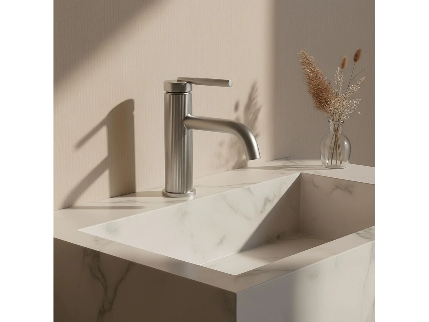 Torneira De Lavatório Embutida Rea Argon Low Brushed Nickel