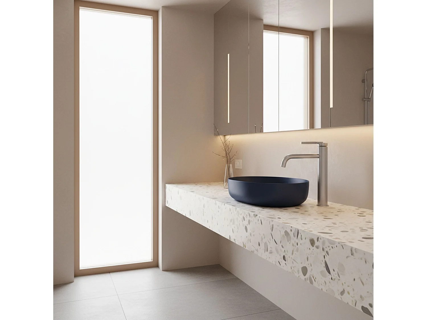 Robinet De Lavabo Encastré Rea Argon High Brushed Nickel