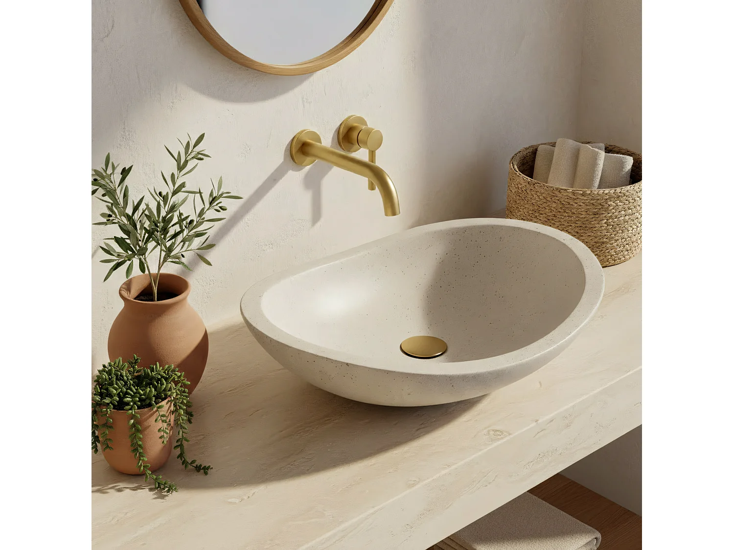 Lavabo À Poser Rea Leona Beige
