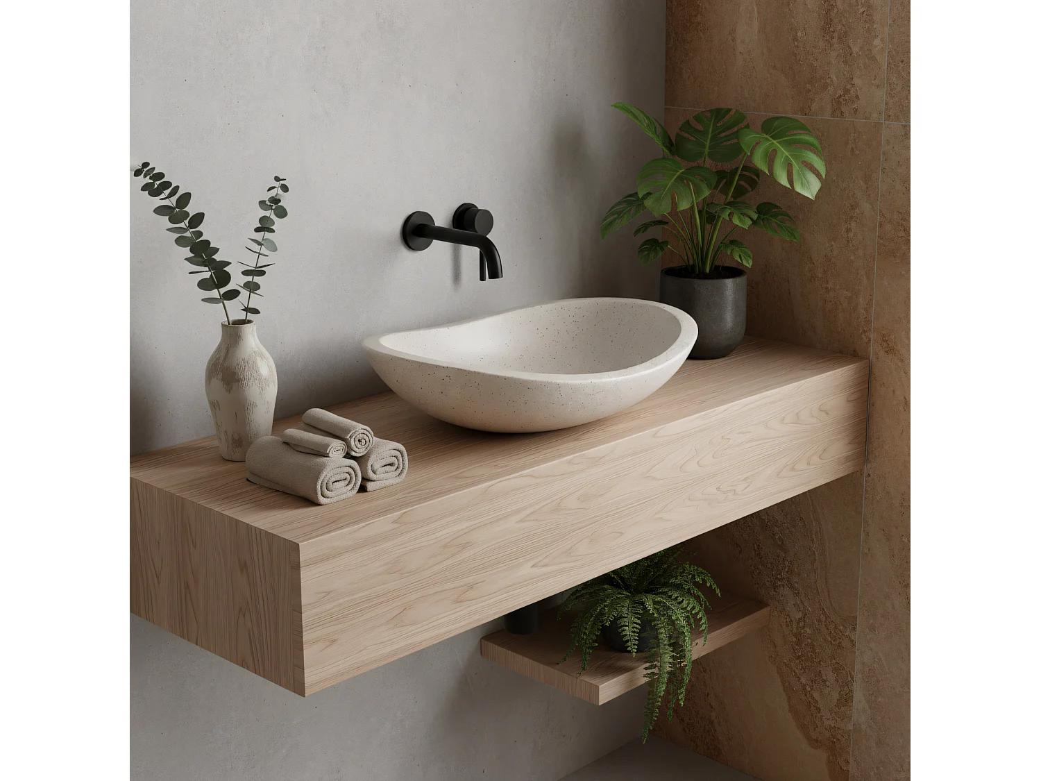 Lavabo À Poser Rea Leona Beige