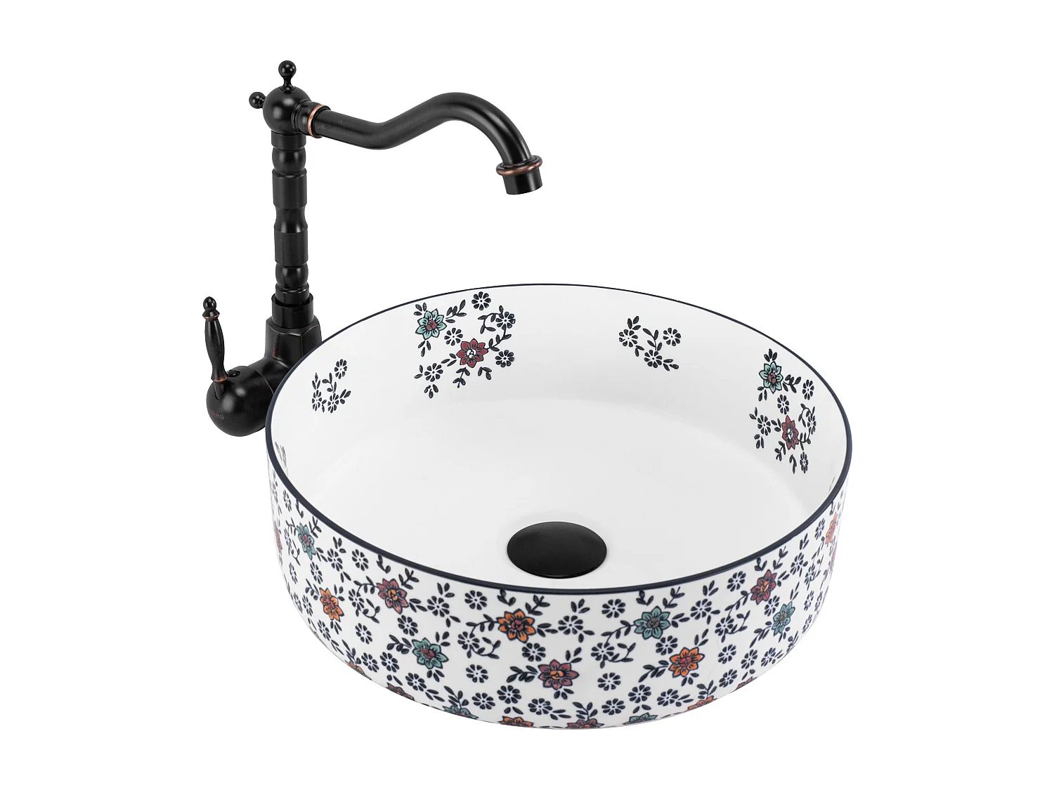 Lavabo Sobre Encimera Rea Stefania Fiori White