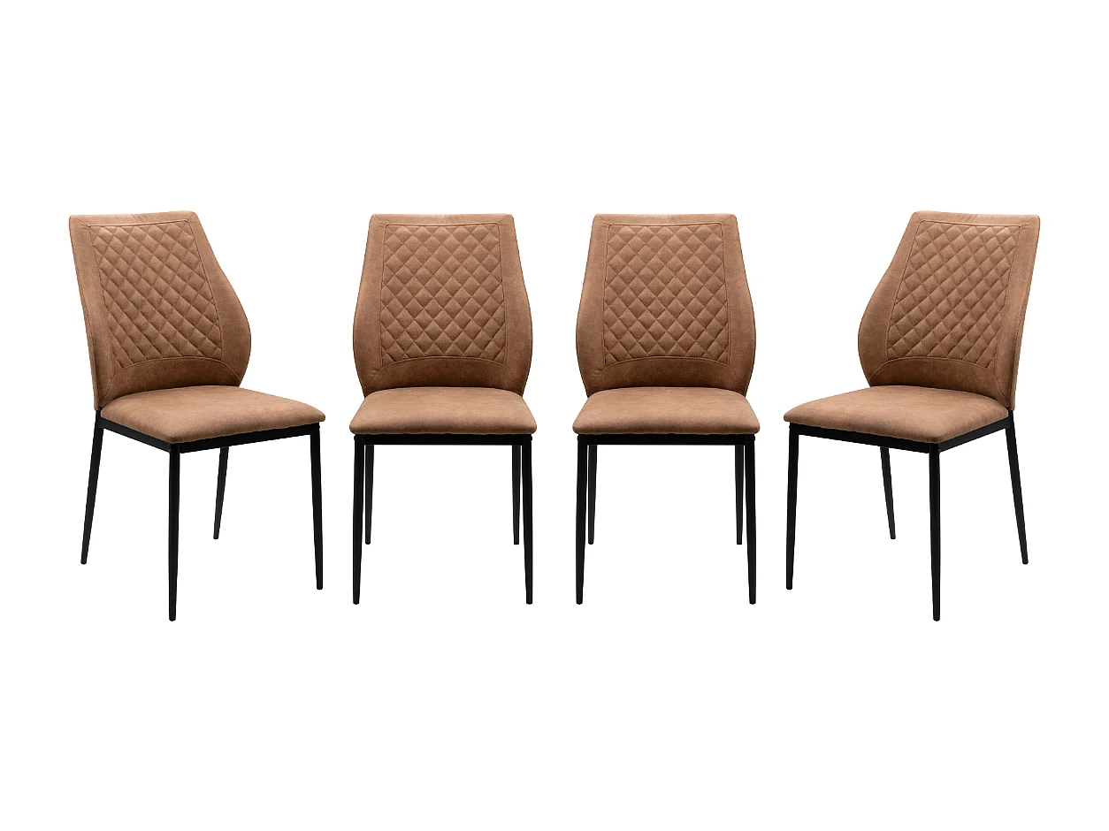 Lot de 4 chaises en tissu avec structure en métal H90 cm - SAELA