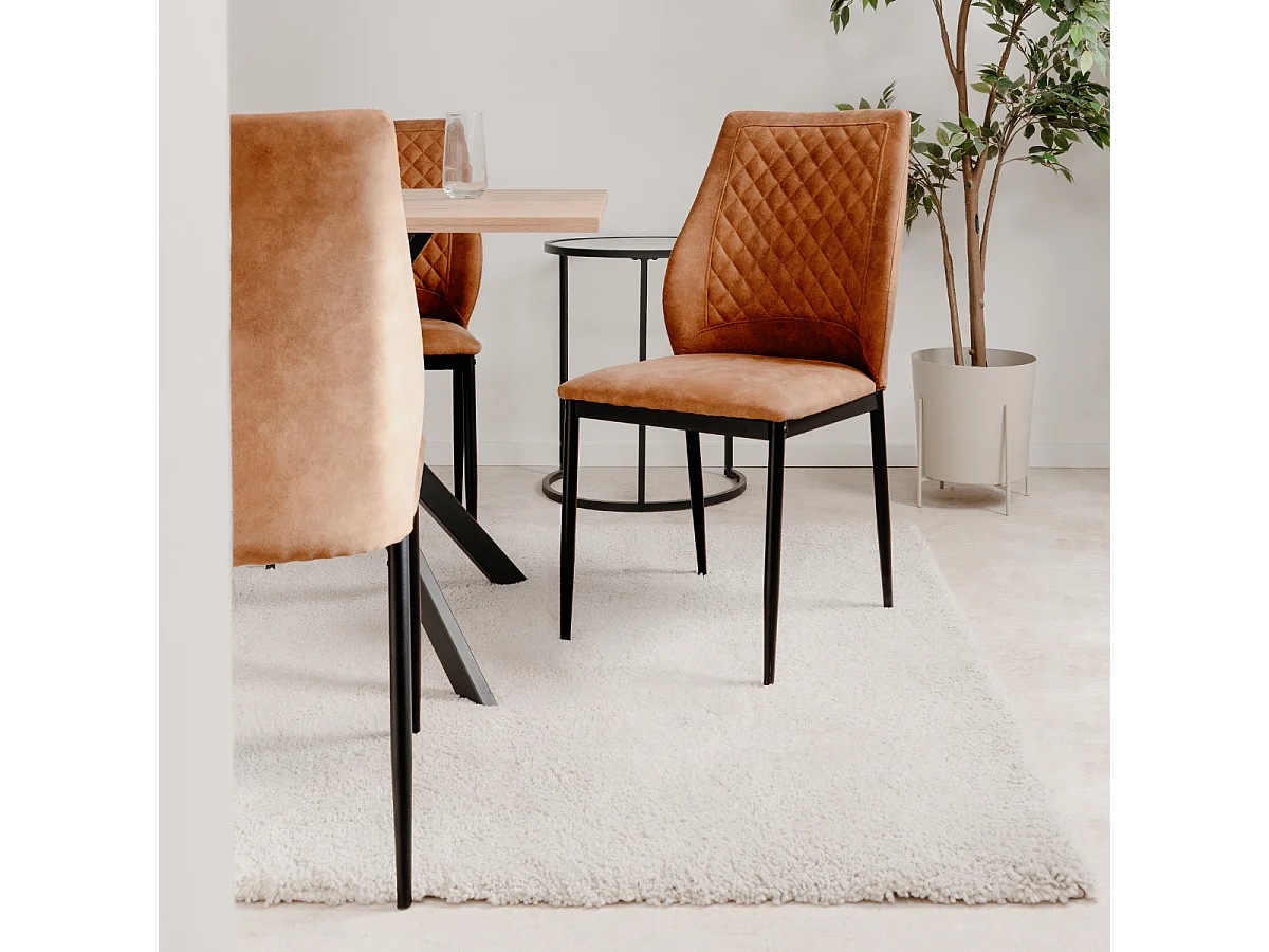 Lot de 4 chaises en tissu avec structure en métal H90 cm - SAELA