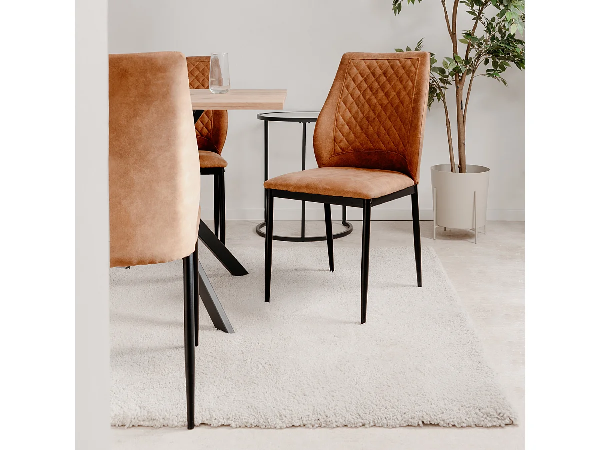 Lot de 4 chaises en tissu avec structure en métal H90 cm - SAELA