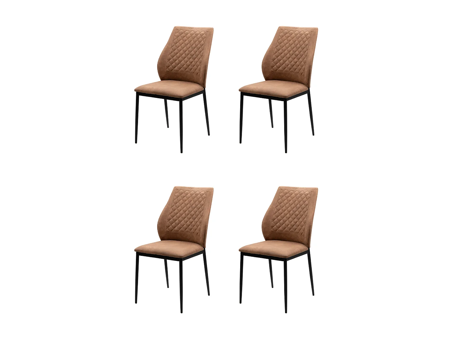 Lot de 4 chaises en tissu avec structure en métal H90 cm - SAELA