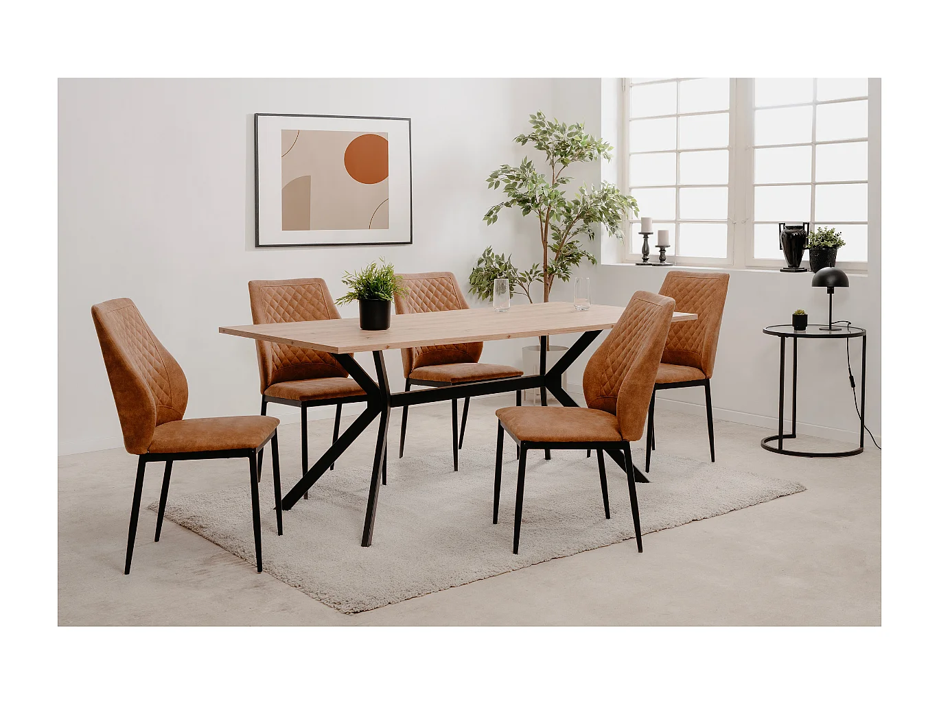 Lot de 4 chaises en tissu avec structure en métal H90 cm - SAELA