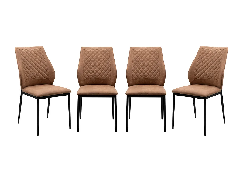 Lot de 4 chaises en tissu avec structure en métal H90 cm - SAELA