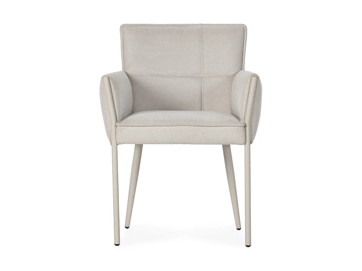 Lot de 2 fauteuils en tissu avec pieds en métal H85 cm - ELINA