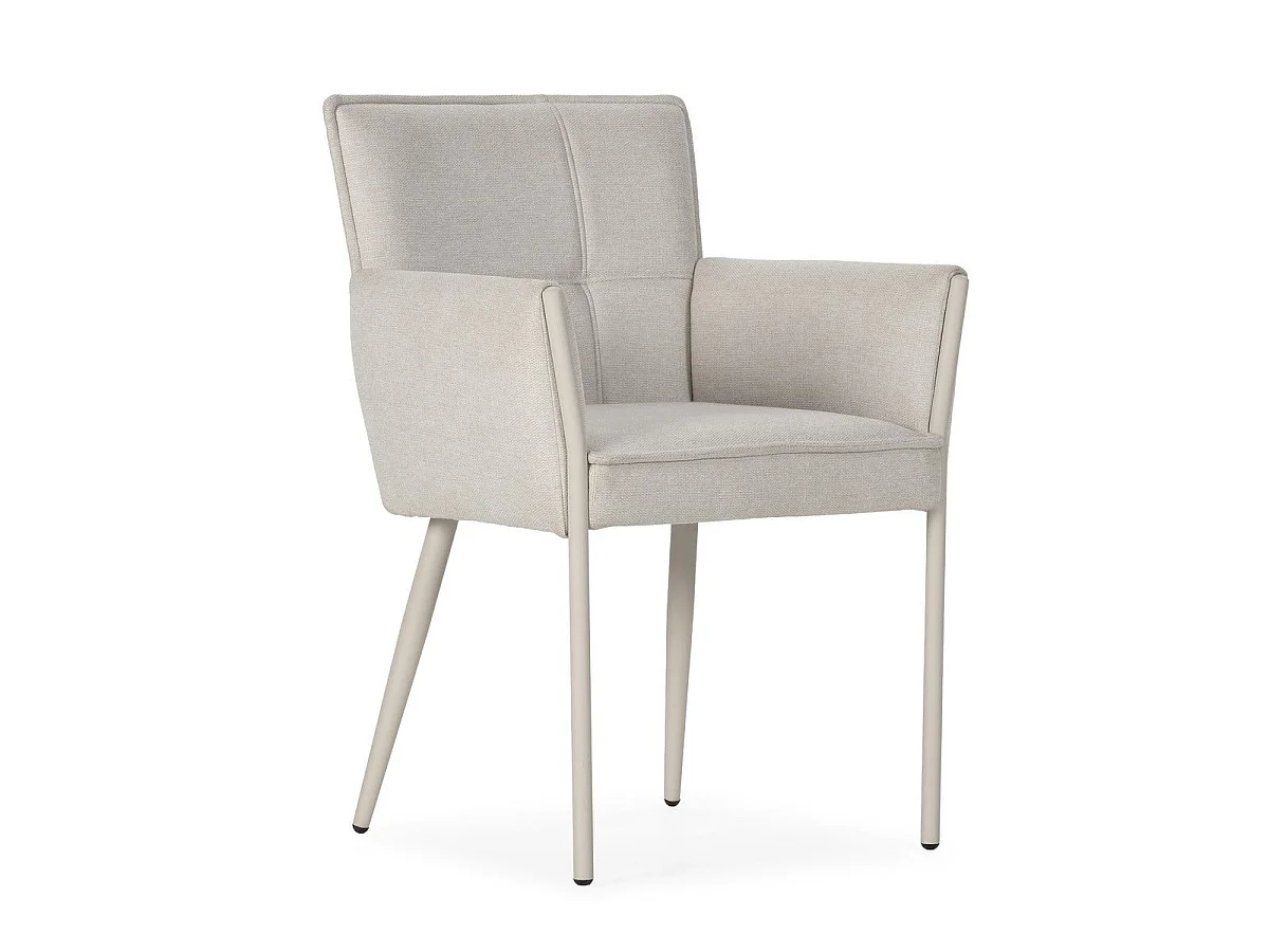 Lot de 2 fauteuils en tissu avec pieds en métal H85 cm - ELINA