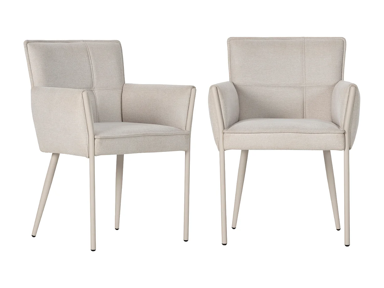 Set of 2 fabric armchairs with metal legs H85 cm - ELINA