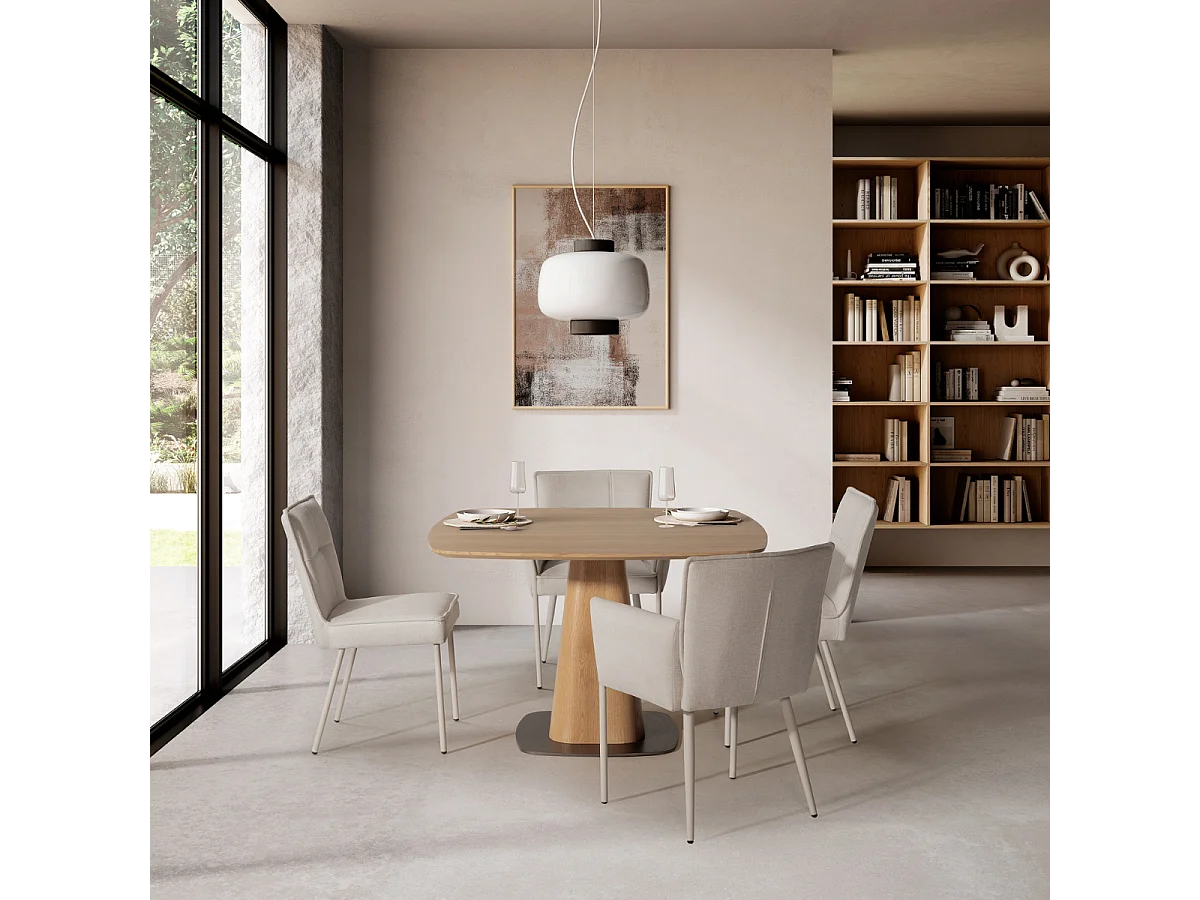 Set of 2 fabric armchairs with metal legs H85 cm - ELINA