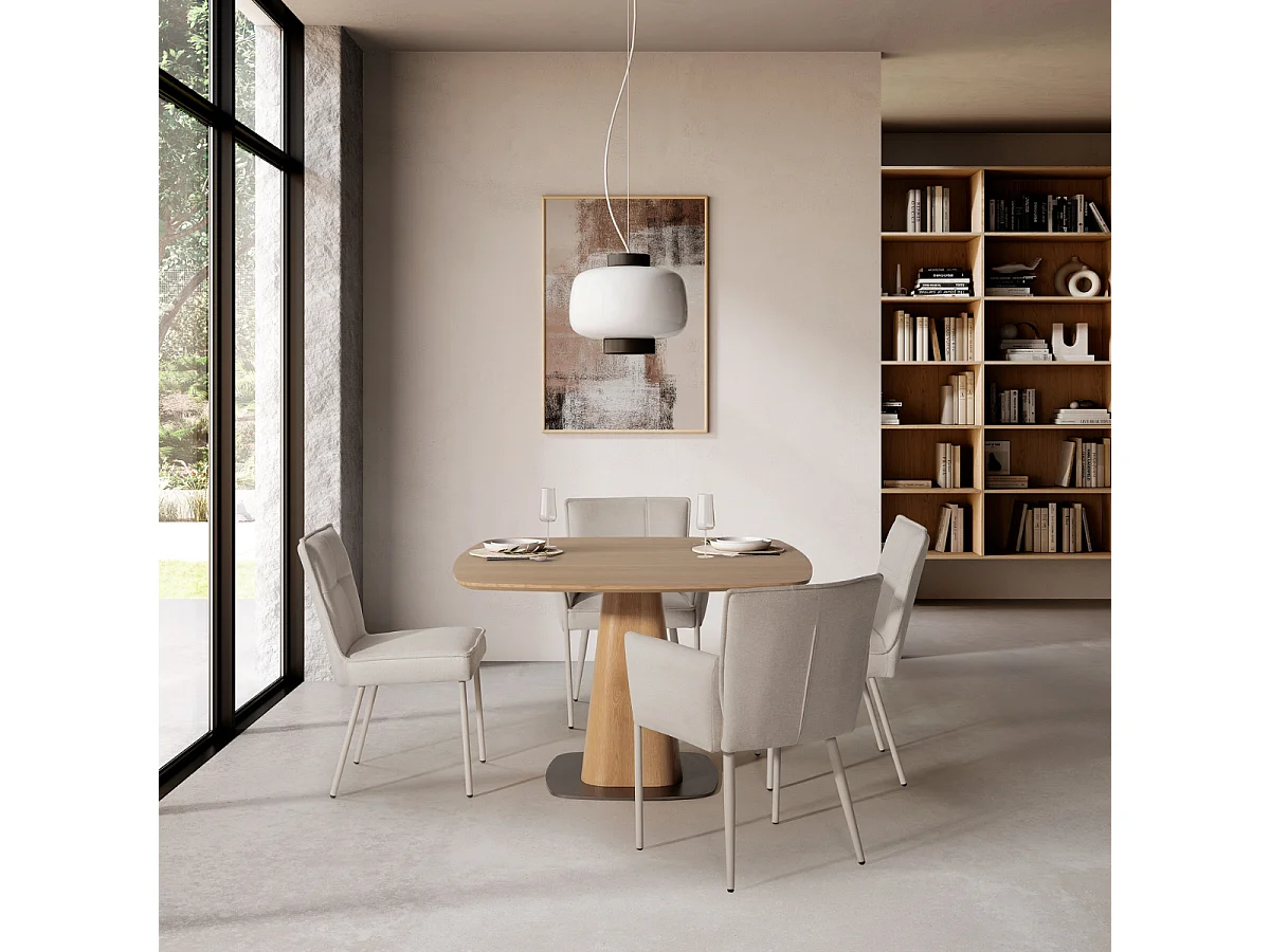 Lot de 2 fauteuils en tissu avec pieds en métal H85 cm - ELINA