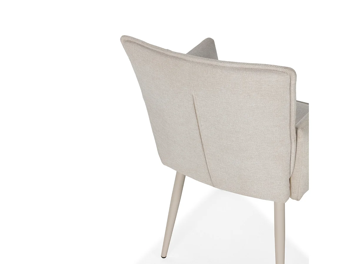 Lot de 2 fauteuils en tissu avec pieds en métal H85 cm - ELINA