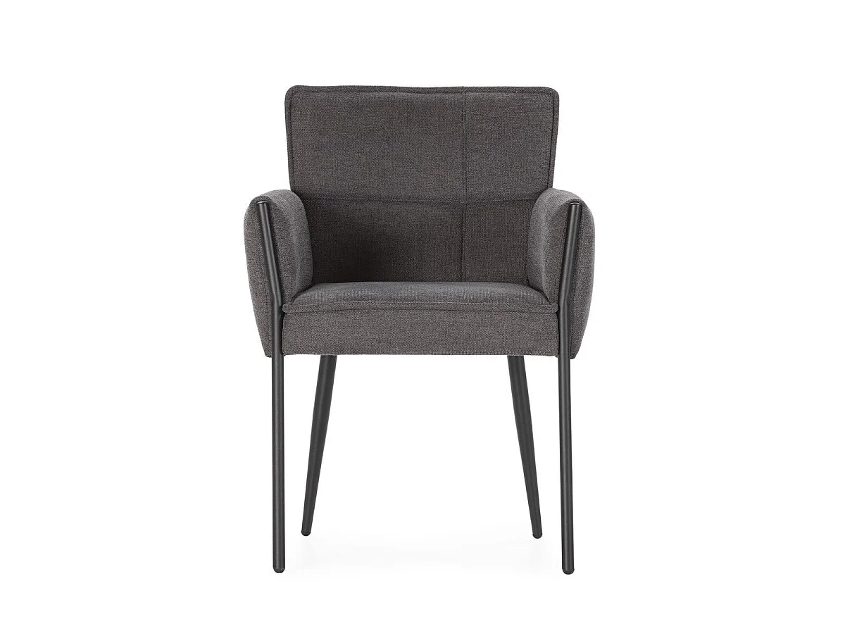 Lot de 2 fauteuils en tissu avec pieds en métal H85 cm - ELINA