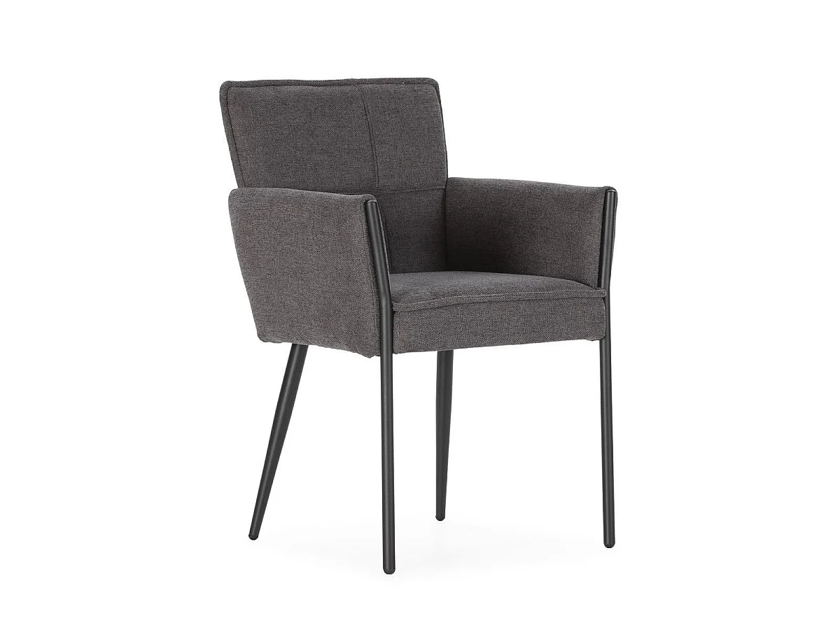Lot de 2 fauteuils en tissu avec pieds en métal H85 cm - ELINA